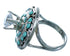 Cubic Zirconia Turquoise Inlay Sterling Silver Ring Size 6-3/4 LX113145